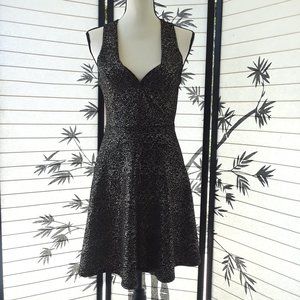 Rue 21 Black & Silver Shimmer Plunge Party Dress